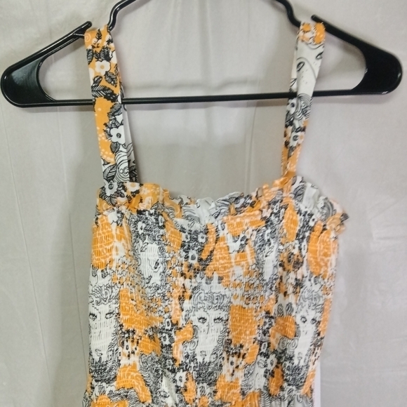 Modcloth Boho on the Range Smocked Maxi Dress Faces Print Medium NWT Rar… - Picture 4 of 16